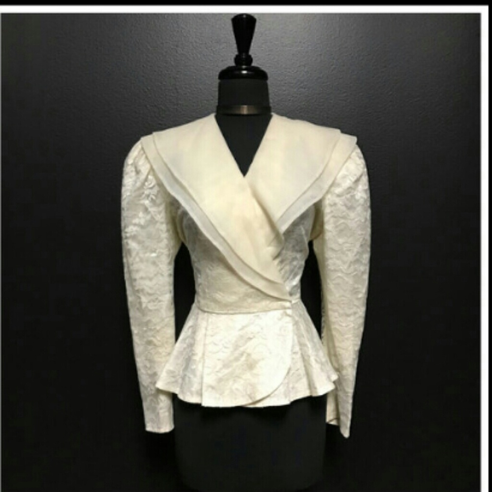 🌟LACI White Organza Lace Stylish Jacket